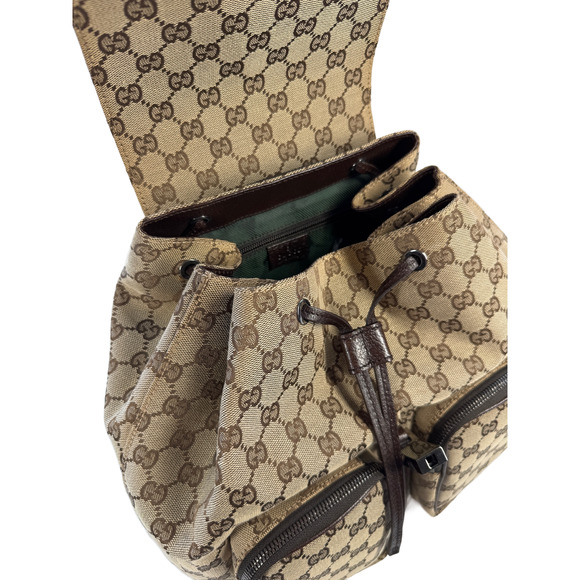 Gucci Vintage Brown GG Monogram Canvas Backpack - Picture 6 of 10